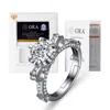 Yüksek kaliteli klasik 1 karat moissanit ayarlanabilir açık yüzükler moda cazibesi mücevher s925 gümüş nişan düğün elmas yüzük kadın sevgililer günü hediyesi