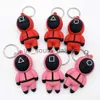 Key Rings WithNo Box Squid Game Keychain TV Popular Toy Key Ring Chain Jewelry Anime Surrounding Wooden People Pontang Silicone Pendant Bag3915393 x0914