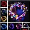 Hårtillbehör Led Light Up Wreath pannband Kvinnor Girls Flashing Headwear Concert Glow Party Supplies Halloween Xmas Gifts RRA2074- DHGZU