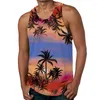 Herrtankstoppar mens 3d grafiska tryck kroppsbyggande gym Vest manlig ärmlös fitness sportkläder muskel casual kläder storlek 5xl