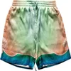 Casablanca 22ss siciliano cambio graduale pantaloncini di seta uomo e donna moda estate set da spiaggia pantaloncini casual hawaiani camicie tees291Y