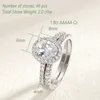 Wedding she 2pcs 925 Sterling Silver Wedding Set para mujeres Halo Oval Cut Anillo de compromiso 2Ct / 3.2Ct AAAAA CZ Joyería 230914