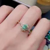 Cluster Rings CoLifeLove Natural Emerald Ring 4mm 5mm 0.3ct Silver 925 Jewelry May Birthstone Gift For Girl