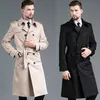 Casacos de Trench Masculinos Windbreaker Outono e Inverno Slim Fit Double Breasted Business Leisure Long Coat Guy's Cape 230914