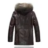 Pelliccia da uomo Pelliccia sintetica Uomo con collo in pelliccia Cappotti invernali in vera pelliccia Giacche in pelle Shearling Outwear Soprabito Neve Top Taglie forti Abbigliamento8461812L230914