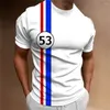 Camisetas para hombres Camiseta de verano Impresión 3D Manga corta Casual Top Calle al aire libre Retro Ropa de talla grande Shi