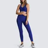 Mode Sexy femmes Yoga ensemble soutien-gorge court Stretch pantalons longs Leggings sport Fitness gymnastique entraînement 2 pièces tenue survêtement vêtements de sport