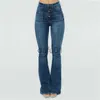 Women's Jeans High Waist Womens Boot Cut Jeans Fashion Skinny Denim Casual Slim Wide-Leg Flare Pants Plus size clothing XS-4XL x0914