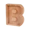Wooden Money Storage Jar Transparent Money Saving Box 26 English Alphabet Letter Piggy Banks DIY Creative Gift 913