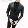 Hommes de fourrure fausse fourrure solide noir coupe ajustée Blazer Hombre PU veste en cuir hommes un bouton affaires décontracté bal Blazers pour hommes coréen costume manteau L230913