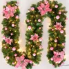 Decoratieve bloemen Kerstwijnstok Kunstmatige krans DIY-slinger Dennennaald Plastic kransen