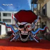 5m Scary Large Evil Inflatable Pirate Skull Model With Octopus Legs And Swords For Carnival Stage Backdrop