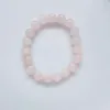 Strand Pink Crystal Natural Stone Powder Gemstone Bead Armband Ladies Elastic Jewelry Handmited Gift