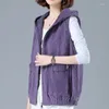 Gilets Femmes Zoki Automne Corduroy Tanks Femmes Casual Gilet Violet Gilet Tout Match Veste Lâche Sans Manches Overwear Style Coréen 2023