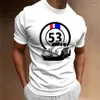 Camisetas para hombres Camiseta de verano Impresión 3D Manga corta Casual Top Calle al aire libre Retro Ropa de talla grande Shi