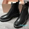 Stövlar kvinnor Martin Black Leather Lady Booties Party Wedding Cool Knight Chelsea Boot