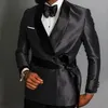 Men's Suits & Blazers White Point Black Groom Coat Men Wedding Tuxedo 1Piece Double Breasted Man Blazer Costume Homme Shawl L198n