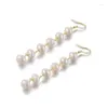 Boucles d'oreilles pendantes Minar inhabituelle perle d'eau douce naturelle longue gland boucle d'oreille pour les femmes perles brin goutte bijoux de fête de mariage