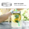 Dinnerware Stainless Steel Perforated Cover Sealed Lids Hole Mason Drinking Jar Straw Glass Bottle Supply Wide Mouth Jars