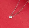 قلادة قلادة Singel CZ Diamond Pendant Rose Gold Silver Necklace للنساء مجوهرات الأزياء الطوق فقط مع حقيبة X0913