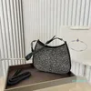 2023-strass Hobo Bag Cleos Womens Designers Tote Bags Diamantes Bolsas De Ombro Cristal Embelezado Cetim Bolsas Qualidade Senhoras Moda Underarm Bolsas