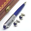 Luxuriöser Weihnachtsgeschenkstift, AAA-Qualität, R-Serie, Ca-Metall-Kugelschreiber, Büroschreibkugelschreiber mit Manschettenknöpfen und Box-Verpackung