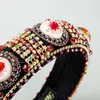 Hårklipp europeiska och amerikanska domstol barock färg roston tjock svamp tillbehör all-match tyg vintage pannband för kvinnor