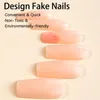 False Nails Halloween Nude Fake With Glitter Setting Natural Unbreakable Nail Simple Wear For Girl Dress Matching