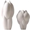 Vases Matte White Ceramic Vase Model Room El Creative Decorations TV Cabinet Living Special-Shaped Ornaments