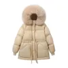 Kvinnor Down Parkas Jackor för kvinnor Winter Coat Kvinnor Parka Casual Solid Color Thicked Coat Fur Hood Thicked Warm Down Cotton Jacket Women 230912