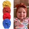 Baskar öron knut varm hatt baby bandanas turban pannband flickor barn hår huvudband tillbehör headwrap huvudbonad