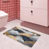 Bath Mats 40cmx60cm Cute Print Floor Mat Bathroom Ground Slip Door Pad Rug Living Room Carpet Golden Black Mountain Peaks Marble