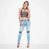 Jeans pour femmes Jeans pour femmes Femmes Skinny High Street Style Sexy Ripped Hole Skin Tight Fashion Blue Crayon Denim Pantalon Taille Asiatique x0914