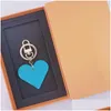 Women Keychain Heart Key Ring Cute Pu Chain Bag Charm Boutique Car Holder Design Keyring Accessories 13 Colors Drop Delivery