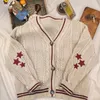 Pulls pour femmes Vintage Celebrity imprimé Cardigan tricoté élégant veste à manches longues col en V et boutons Y2K esthétique automne