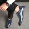 Dress Shoes Classic Derby Men Leather Simple Style Lace-up Casual Business Wedding Party Comfortable Shoe Drop
