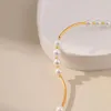 Strand Vlen Bracciale di perle di conchiglia naturale per donna Tubo di rame Bracciali placcati oro Gioielli di lusso regolabili Pulseras Mujer Girl