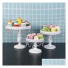 Autres fournitures de fête d'événement Support à gâteau 3 sets blanc rond rond antique plaque de cupcake stands en métal en fer pâte à dessert affichage pour le support dhjrp