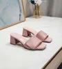 High quality sandals thick heels womens designers square head fashionable and versatile formal shoes open toe straight line sandals and slippers