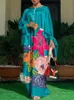 Городские сексуальные платья 2023, женское летнее вечернее платье VONDA, винтажное повседневное свободное платье с цветочным принтом в богемном стиле, пляжный сарафан с длинным рукавом, атласное макси Vestidos 230914