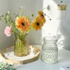 Modern Simple and Transparent Open Glass Short Vase Decoration Wide Mouth Dining Table Large Diameter Glass Vase Wholesale