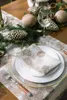 Table Napkin Pinecone Printed Linen Set 4 Pieces 45x45 Cm (18 X 18 In) Decorative Kitchen Dining Room Events Decorations