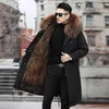 Pêlo de pele de peles masculino Winter Man Homem à prova d'água X- Long Jacket Men Parkas Raccoon Collar Collar Real Pur Coat Lined High Street Men Jacket 201128L230914