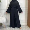 Vêtements ethniques 2 pièces Femmes Ouvert Abaya Kaftan Dubaï Turquie Musulman Ensemble Islam Robe Robe Africaine Kimono Maroc Caftan Mode 2023