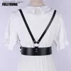 Bälten Punk Harness Belt Body Chain Black PU Leather Gothic Justerbar Body Corset Accessories for Women For Party Dating Q230914