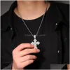 Vintage Cross Necklace Fashion Mens Gold Hip Hop Iced Out Pendant Halsband smycken Drop Delivery DHHT9