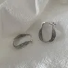 Orecchini a cerchio in argento 925 con ago vintage per le donne Torsione creativa avvolgimento geometrico fatto a mano gioielli per feste accessori regalo Eh694