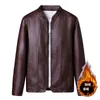 Men's Leather Faux Jacket Male Slim Spring Fashion Zipper Pockets Pure Color Leisure Qzq811 4Xl 230912