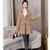 Women's Trench Coats Ladies Casual Wind Spring Autumn Girls Solid Color Long Sleeve Lapel Double-breasted Outwear With Belt X141