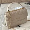 19 designerskie kobiety na ramię skórzana klapa diamentowa metalowa blacha luksusowa torebka Matelasse łańcuch crossbody torebki makijaż sakoche klipowy kieszonka czerwono 25 cm